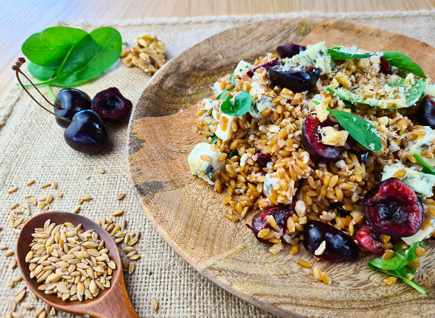 salade de petit epeautre aux cerises